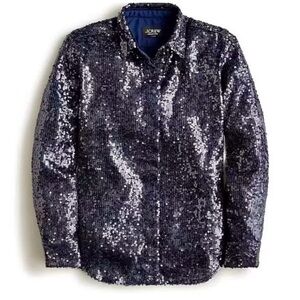 J Crew Collection Classic-Fit Sequin Shirt